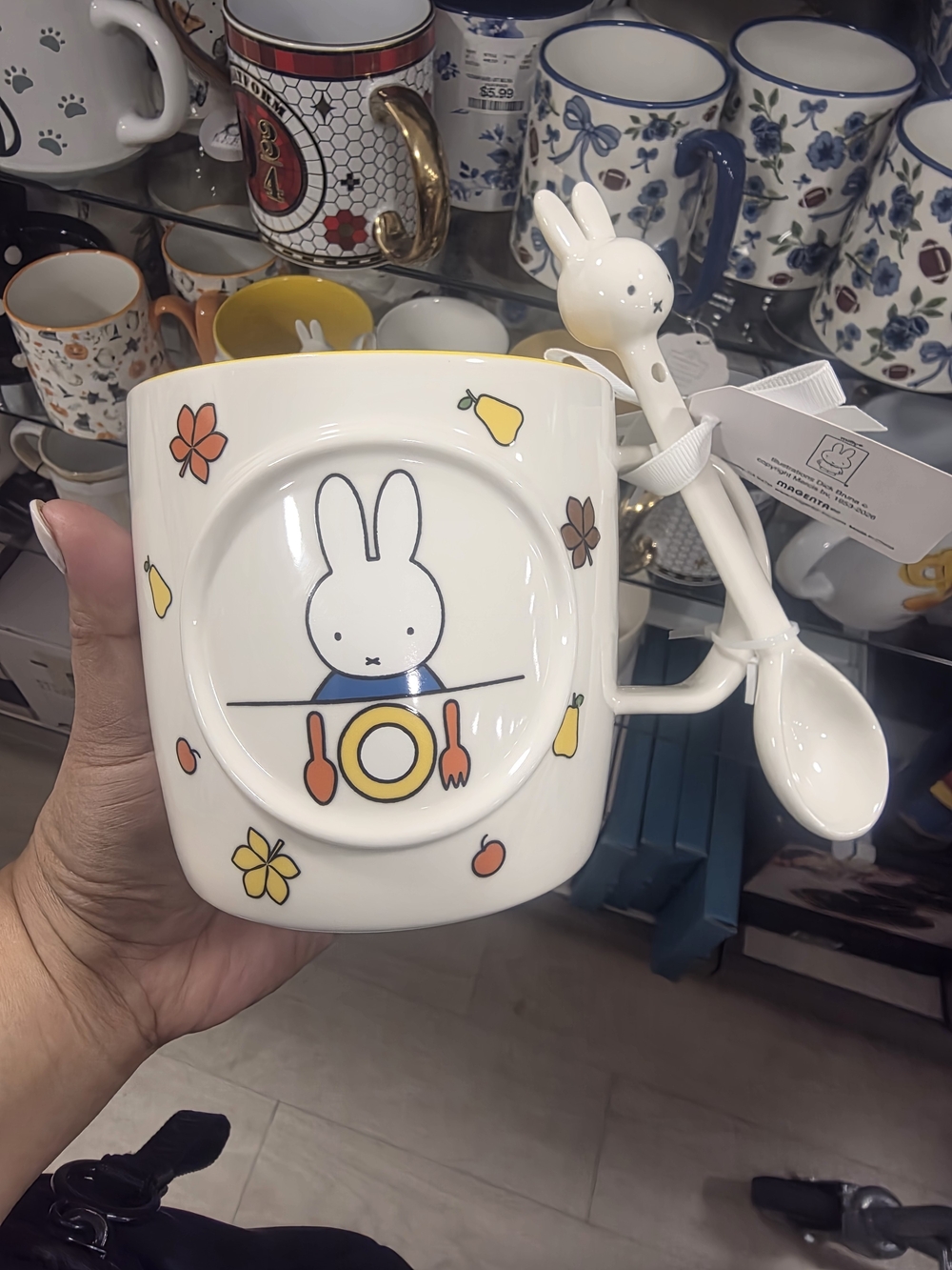 miffy White Ceramic Mug with Yellow and Orange Accents